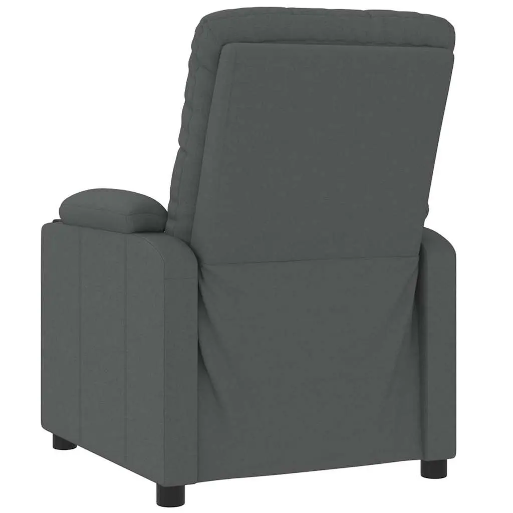 Massage Chair Grey Fabric Electric Reclining Armchair 6 Points Vibration