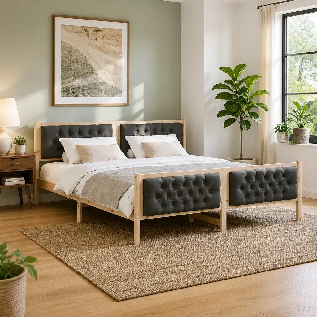Bed Frame with Headboard 180 x 200 cm