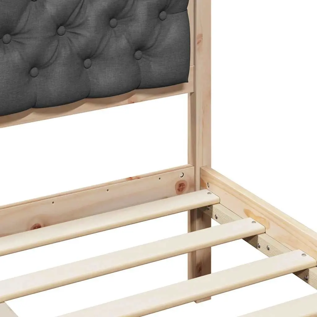 Bed Frame with Headboard Solid Pine Wood 180 x 200 cm