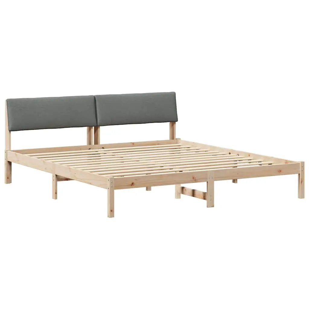 Bed Frame 180 x 200 cm Platform Bedroom Furniture Modern Brown Dark Grey