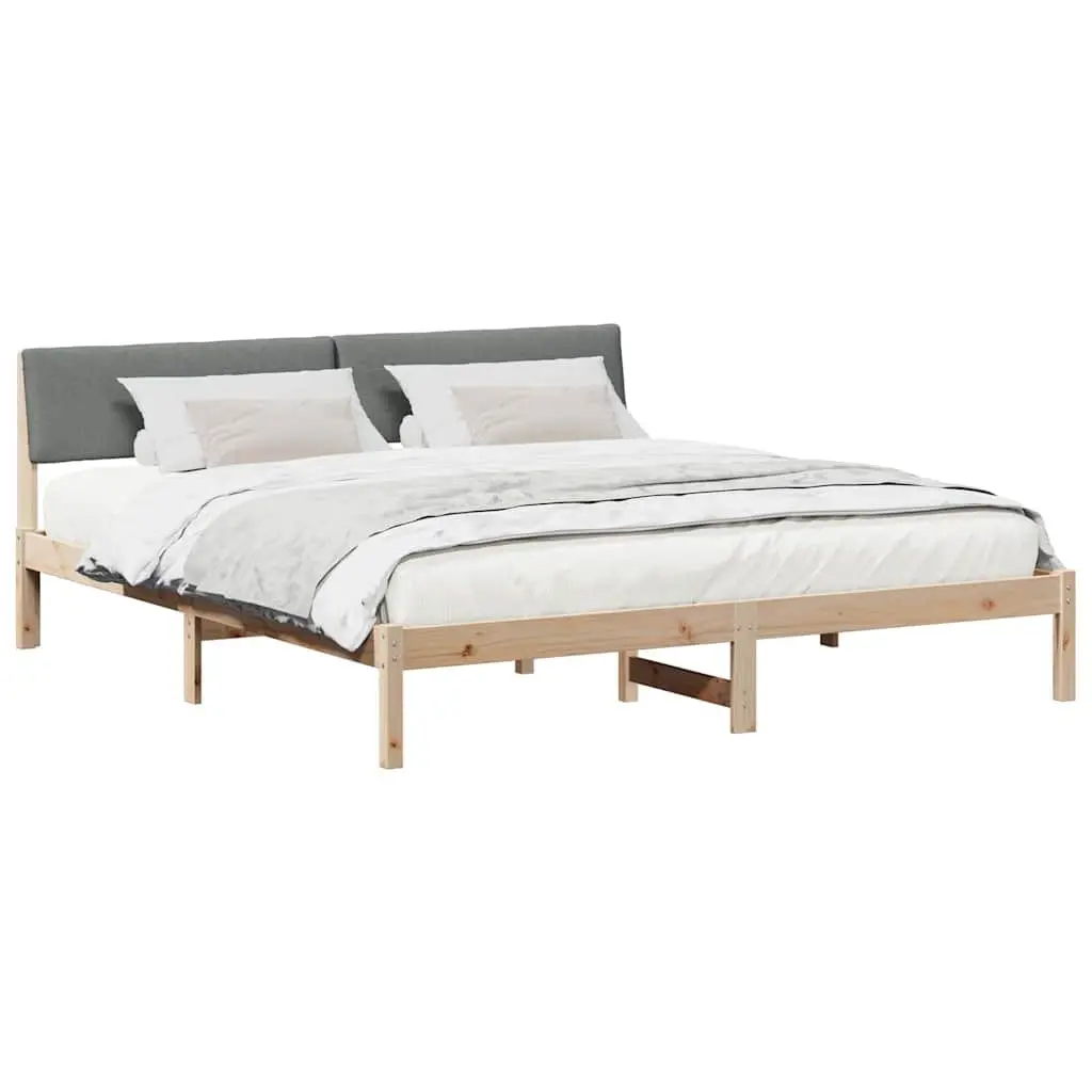 Bed Frame 180 x 200 cm Platform Bedroom Furniture Modern Brown Dark Grey