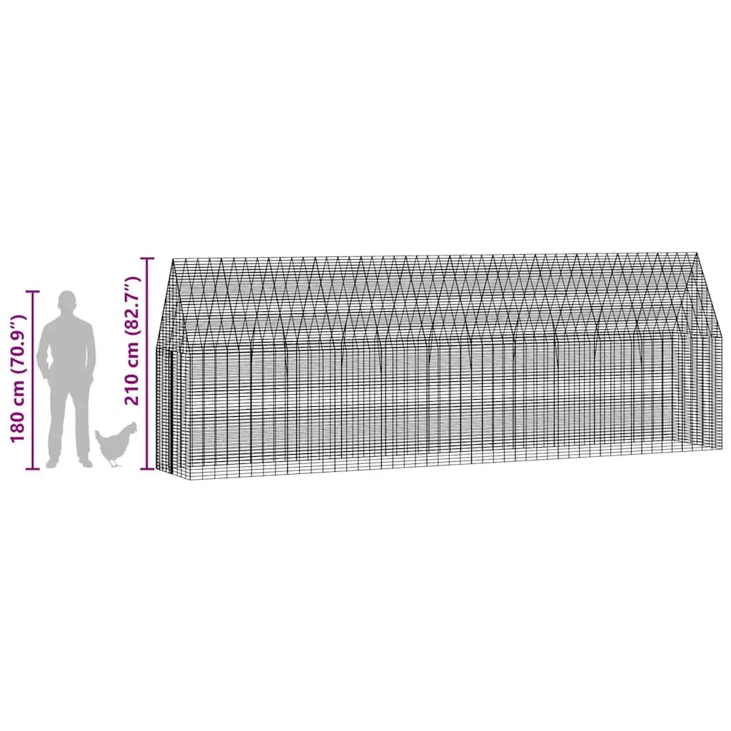 Chicken Cage Outdoor Galvanised Steel 2 pcs Small Animal Hutch Rabbit Guinea Pig Habitat Run