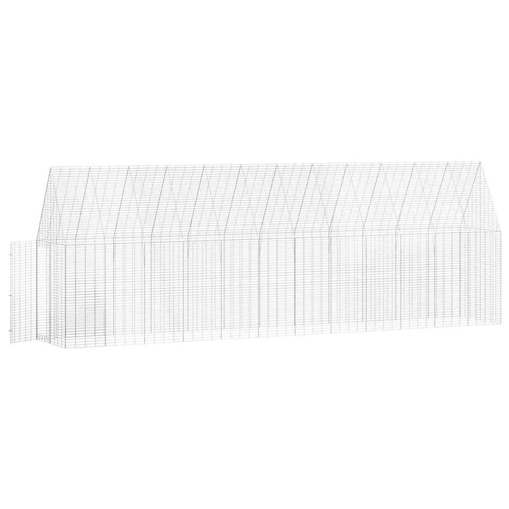 Chicken Cage Outdoor Galvanised Steel 2 pcs Small Animal Hutch Rabbit Guinea Pig Habitat Run