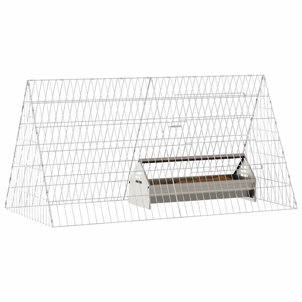 Chicken Cage Galvanized Steel Silver 110 x 55 x 55 cm Outdoor