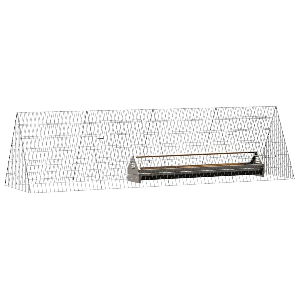 Chicken Cage Galvanised Steel Outdoor Garden Aviary Enclosure 215 x 55 x 55 cm