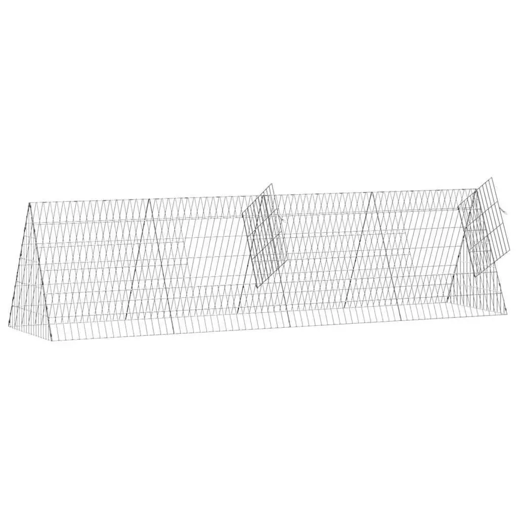 Chicken Cage Galvanised Steel Outdoor Garden Aviary Enclosure 215 x 55 x 55 cm