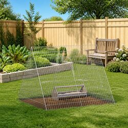 Outdoor Chicken Cage 110x100x85cm of Galvanised Steel