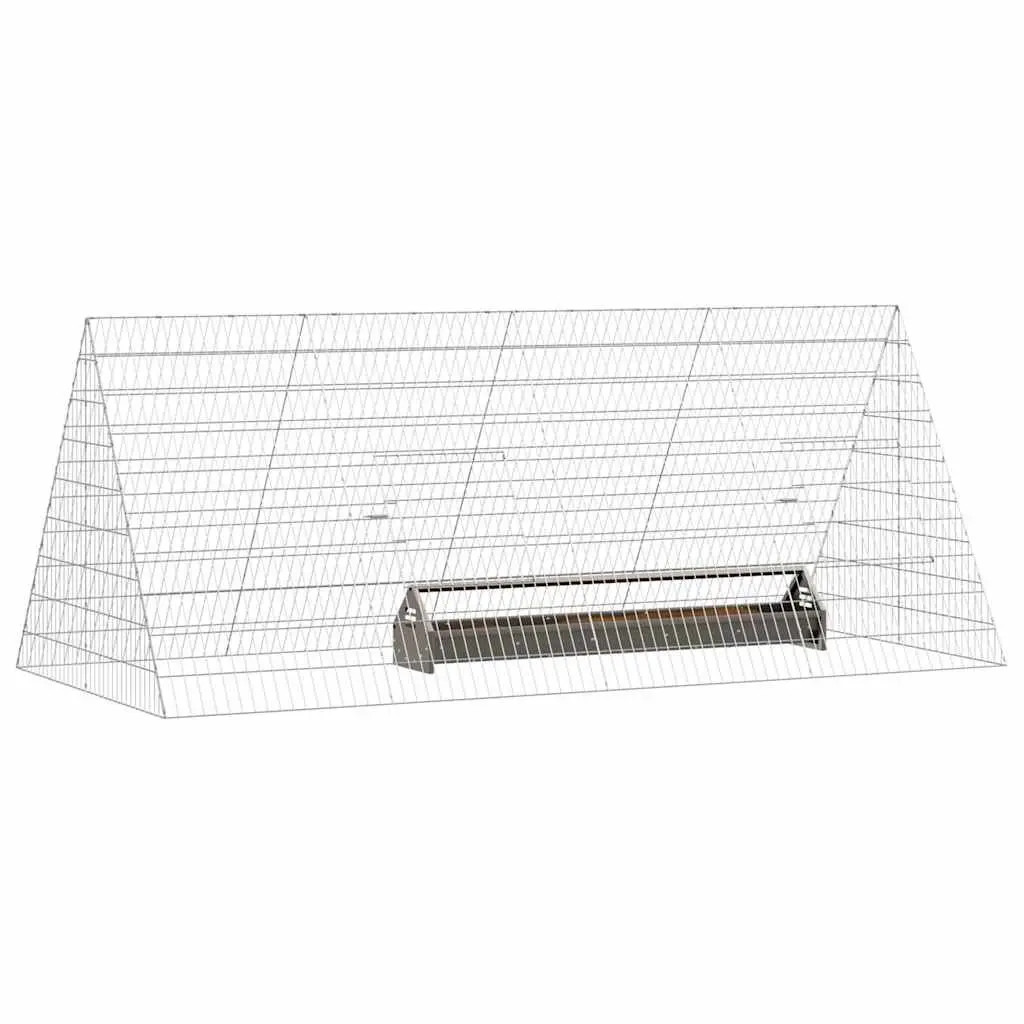 Chicken Cage Galvanised Steel Silver 215x100x85cm Outdoor Garden Poultry Pen