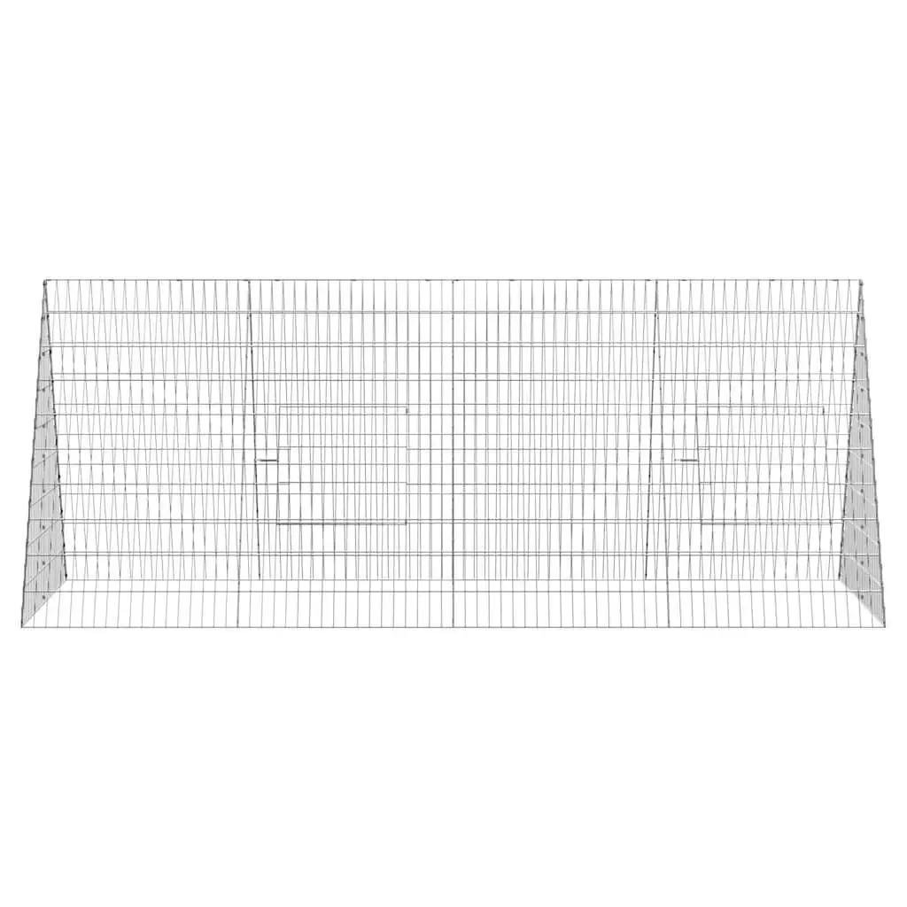 Chicken Cage Galvanised Steel Silver 215x100x85cm Outdoor Garden Poultry Pen