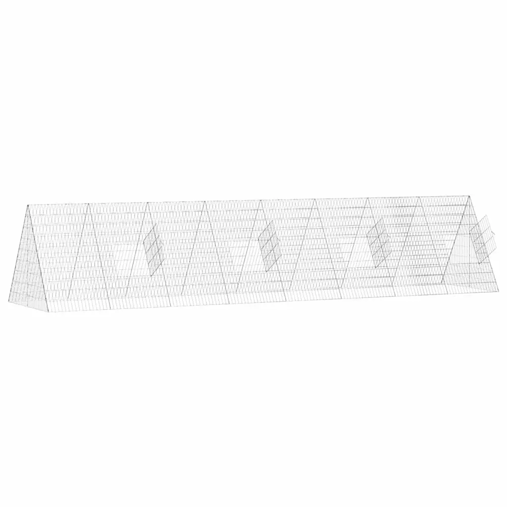 Chicken Cage Galvanised Steel Silver 430 x 100 x 85 cm Outdoor Poultry Housing