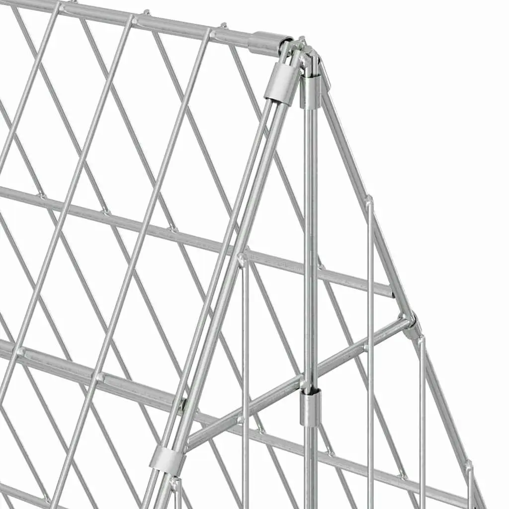 Chicken Cage Galvanised Steel Silver 430 x 100 x 85 cm Outdoor Poultry Housing