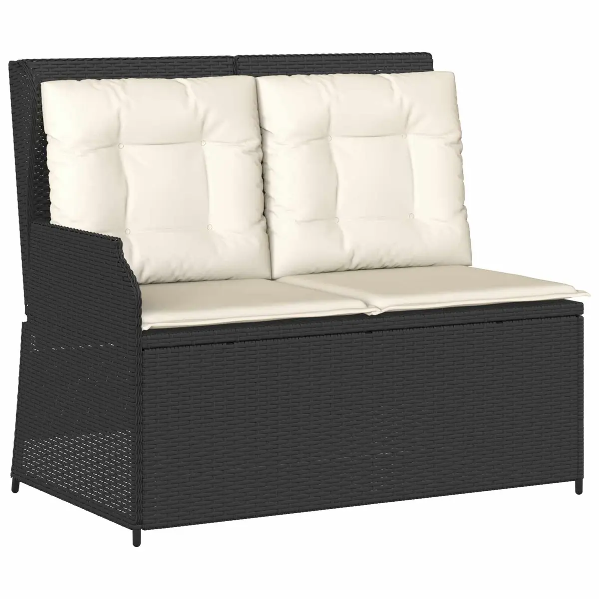 Garden Bench Reclining Multi-Position Adjustable Outdoor Rattan