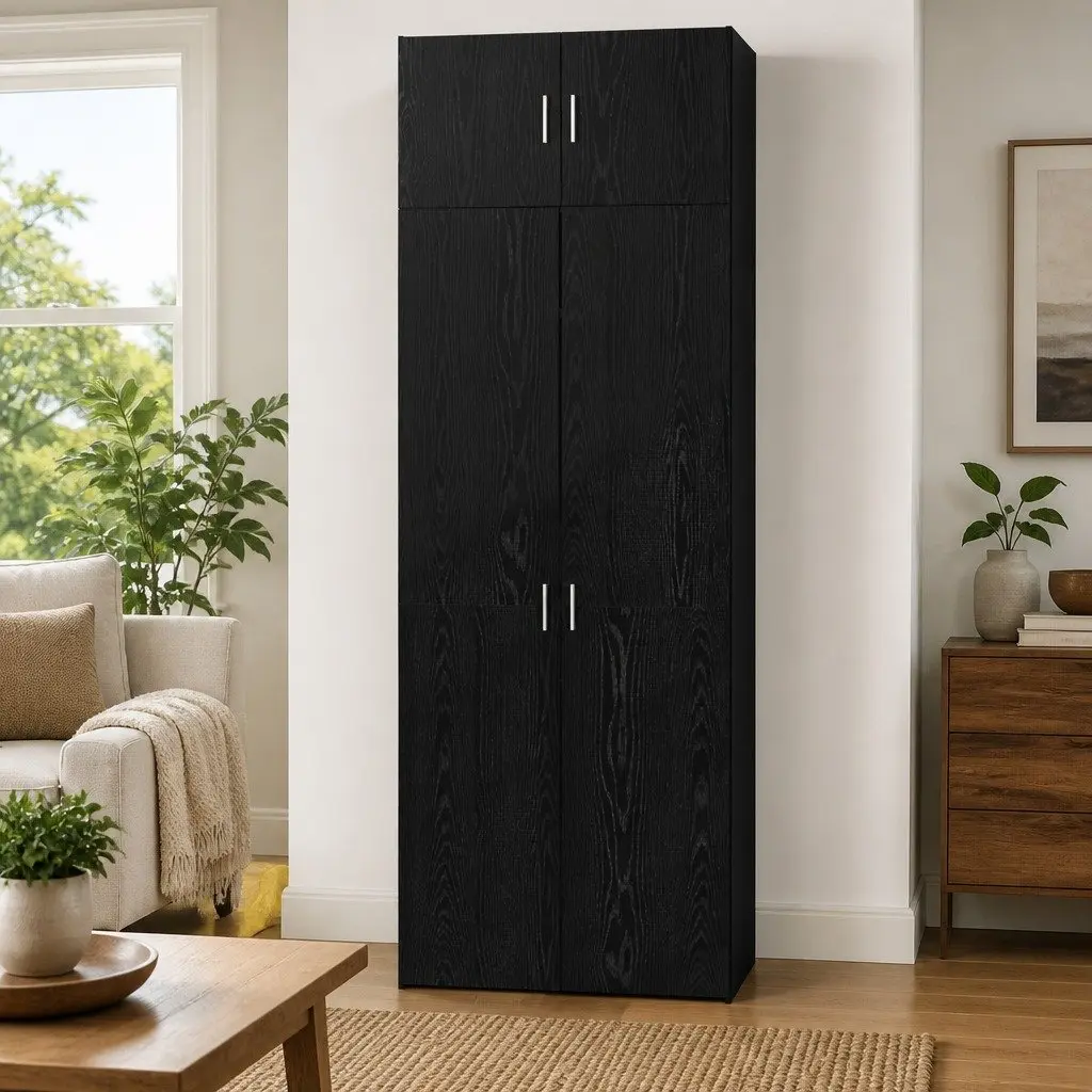 Storage Cabinet 3 Piece Set Black Modern Furniture Buffet Sideboard Bedroom