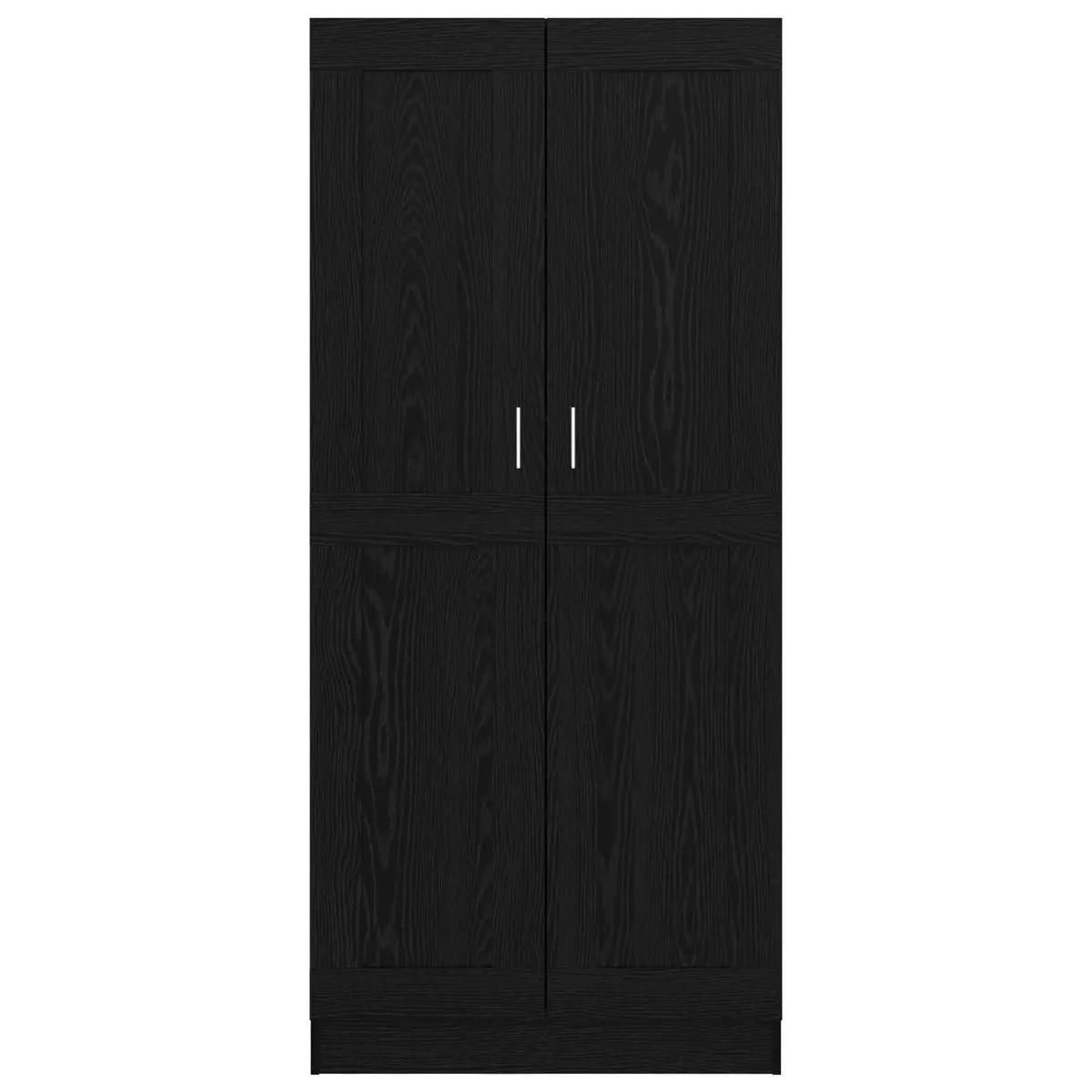 Book Cabinet Modern Black Oak Engineered Wood Shelving Unit 82.5 x 30.5 x 185 cm