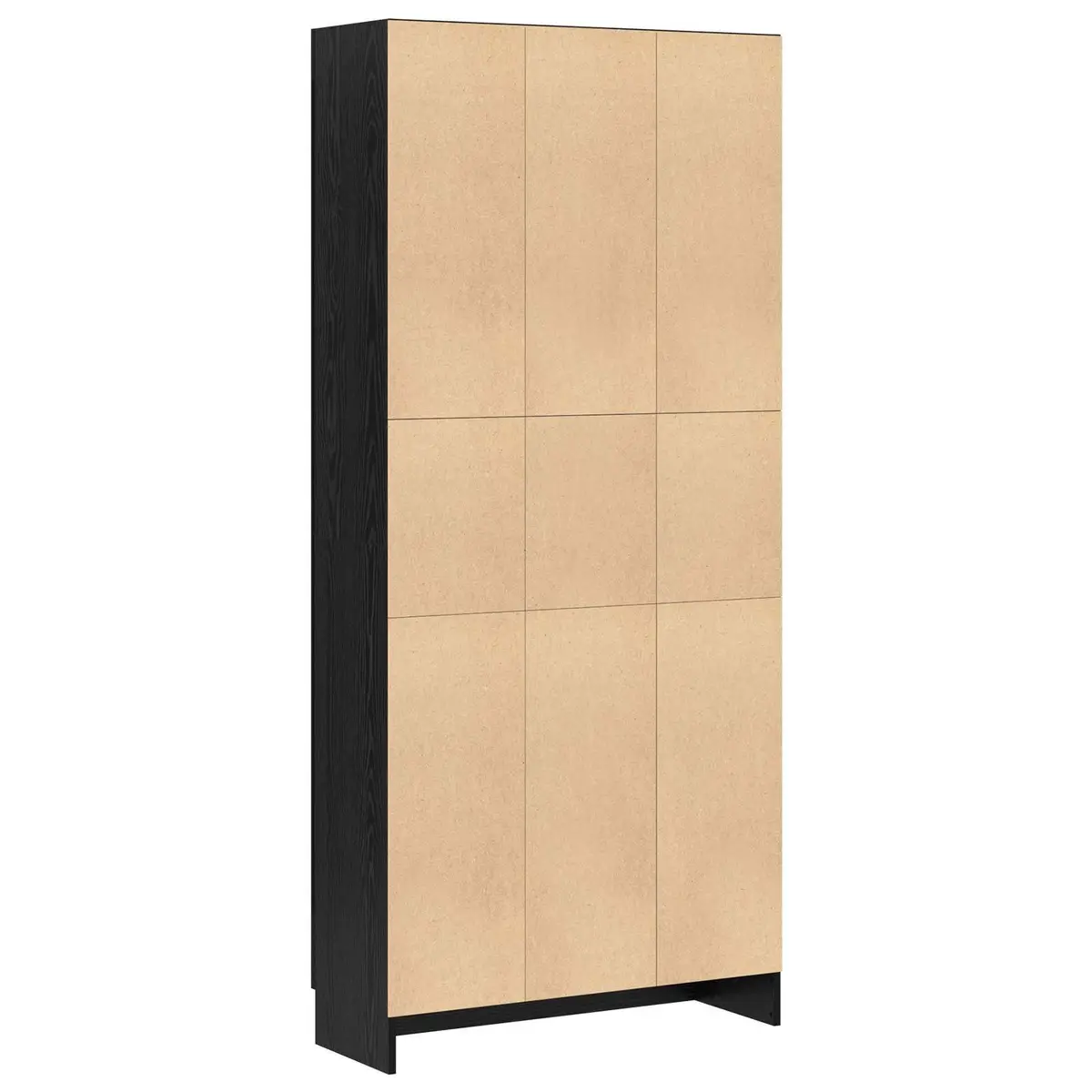 Book Cabinet Modern Black Oak Engineered Wood Shelving Unit 82.5 x 30.5 x 185 cm