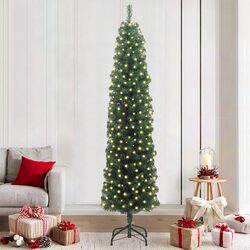 Welcoming 210cm Green Christmas Tree with LED Lights