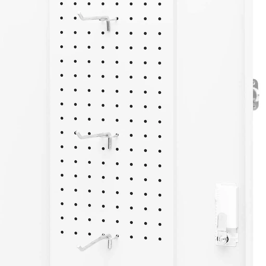 Saddle Cabinet White Steel 53x53x140 cm Tack Locker Stable Storage Cupboard
