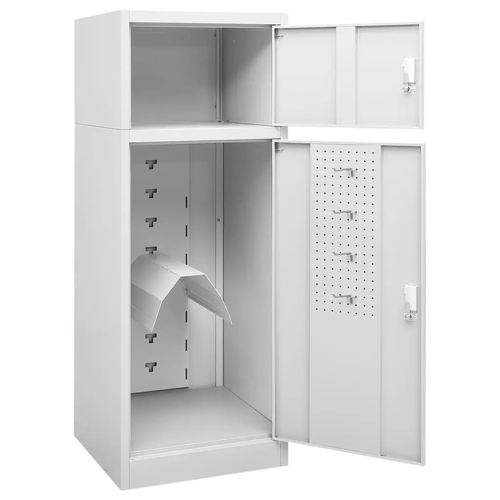 Saddle Cabinet Lockable Doors Grey 53 x 53 x 140 cm