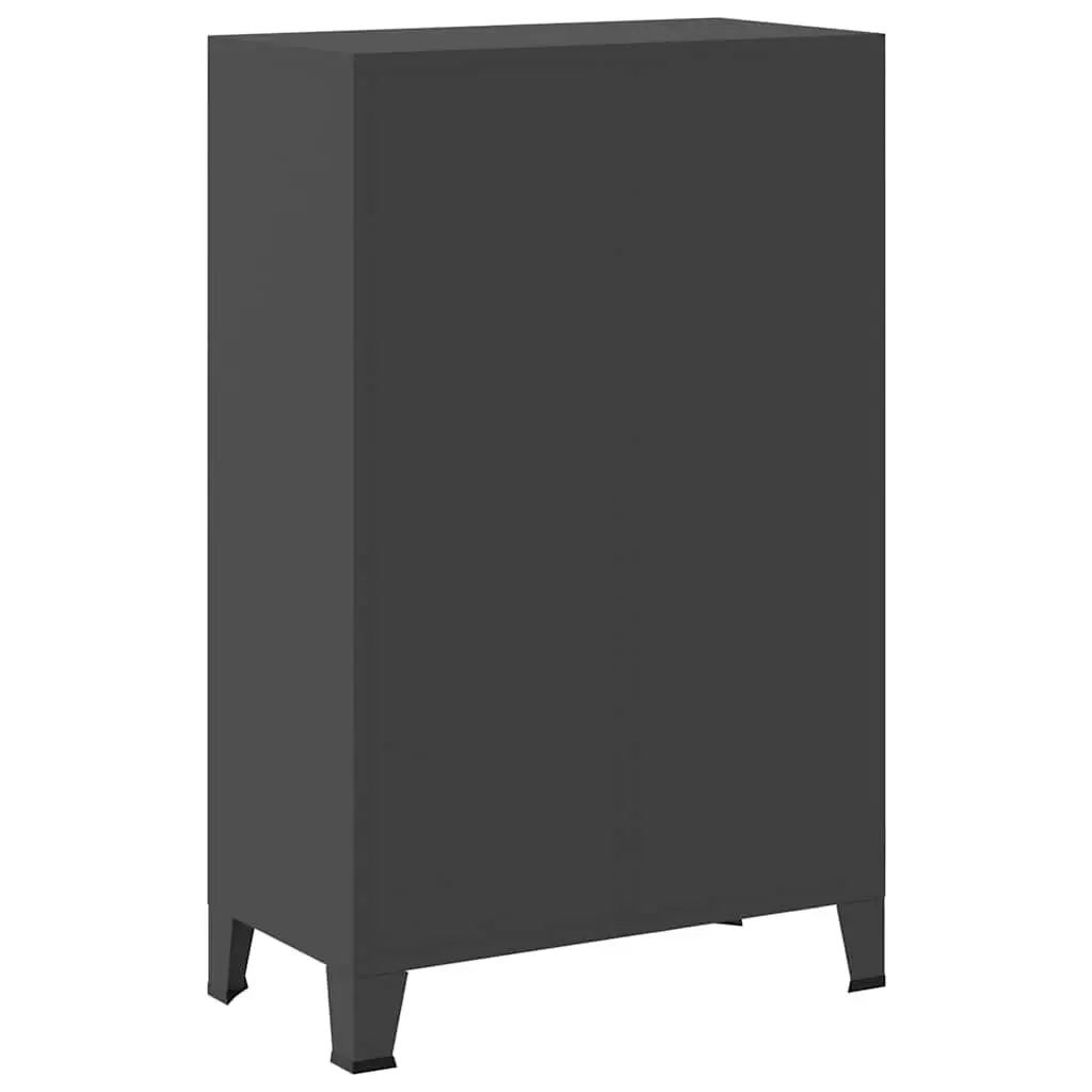 Industrial Wardrobe Storage Cabinet Anthracite 67x35x107cm Steel Shelves Drawers