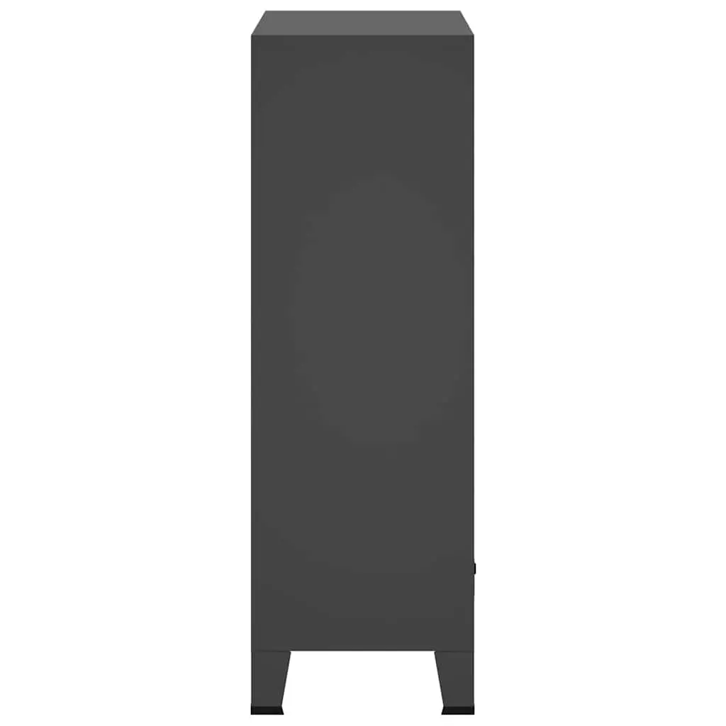 Industrial Wardrobe Storage Cabinet Anthracite 67x35x107cm Steel Shelves Drawers