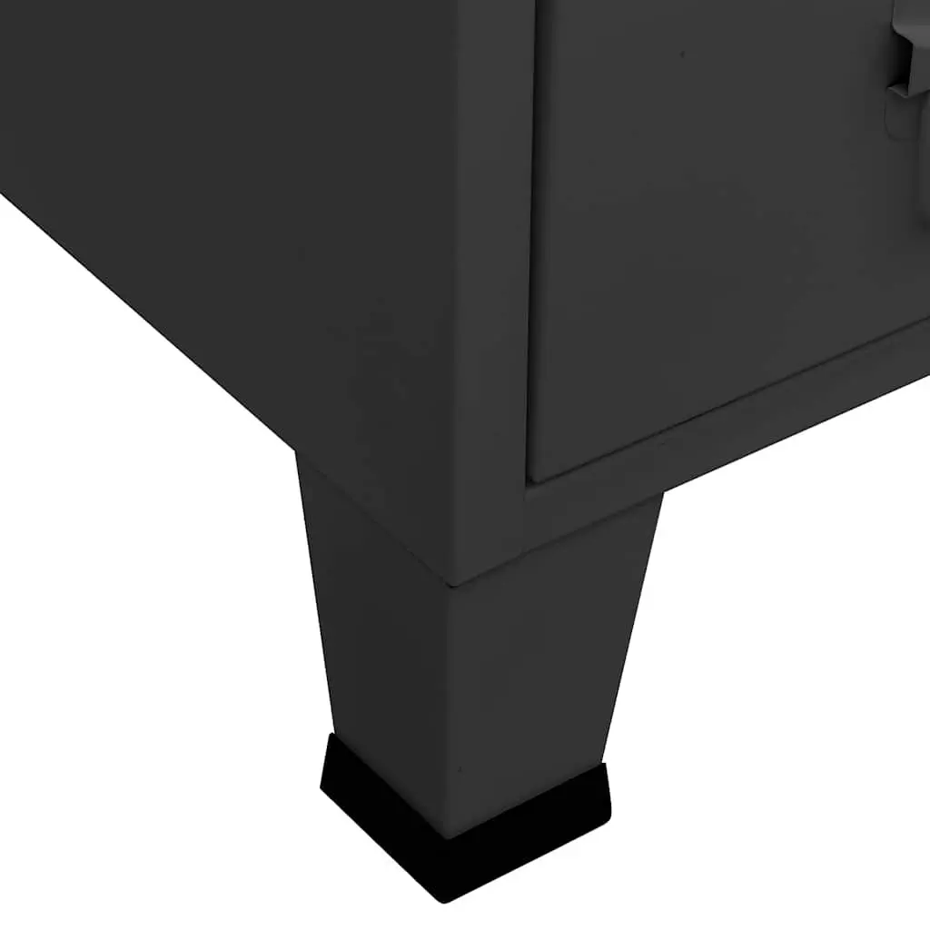 Industrial Wardrobe Storage Cabinet Anthracite 67x35x107cm Steel Shelves Drawers