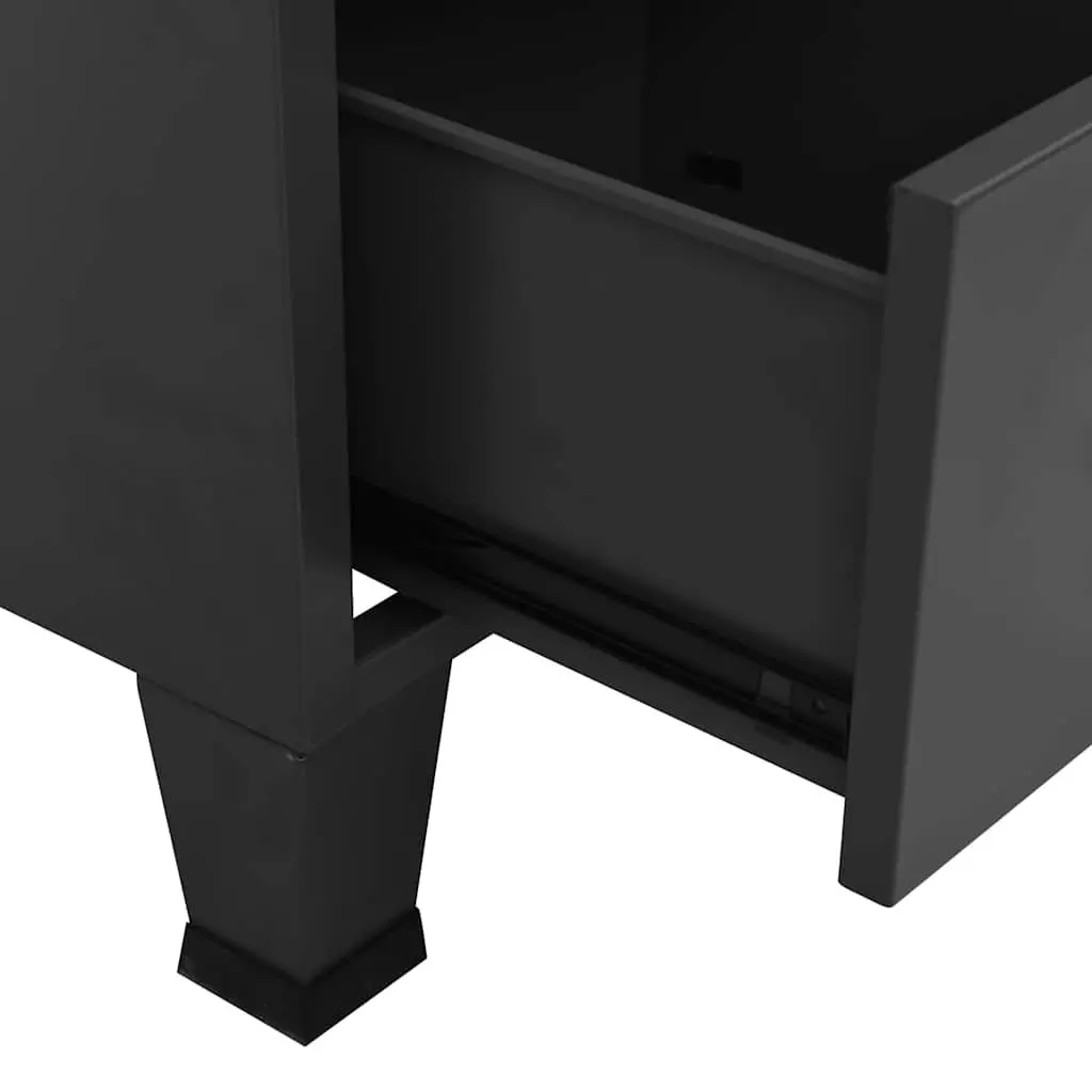 Industrial Wardrobe Storage Cabinet Anthracite 67x35x107cm Steel Shelves Drawers