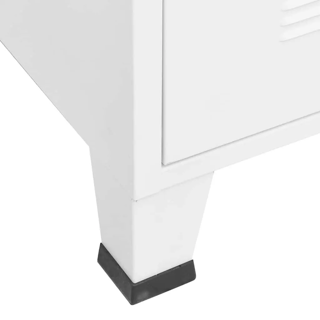 Industrial Metal Wardrobe Cabinet Storage White 90x50x180 cm Shelves Hanger