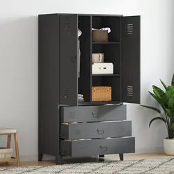 A Stylish Industrial Metal Wardrobe for All Your Needs