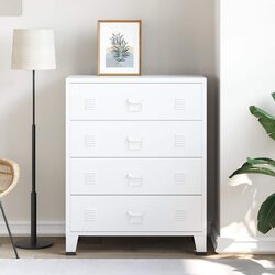 Friendly 4-Drawer White Metal Cabinet for Your Space
