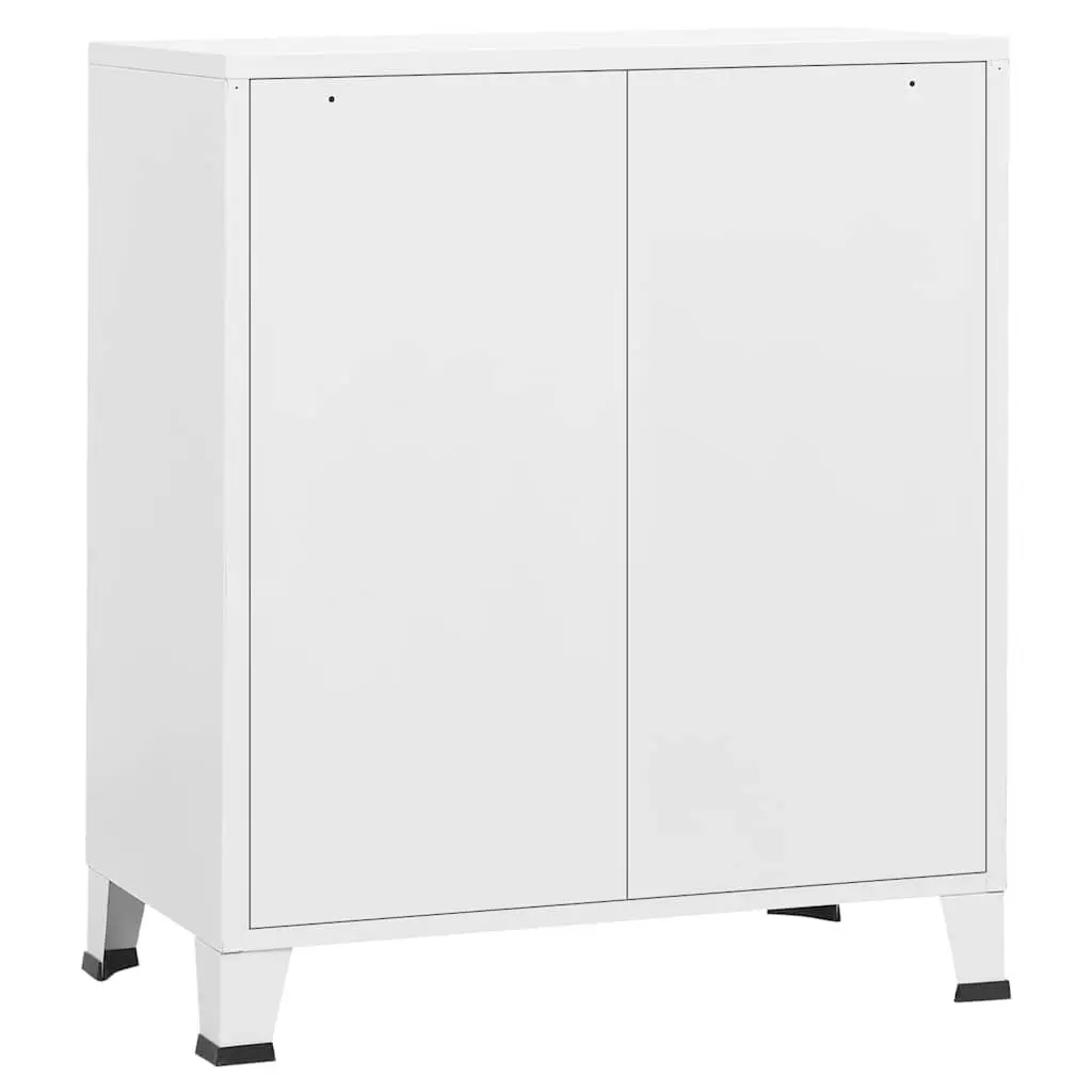 Industrial Drawer Cabinet White Metal 4-Drawer Storage Unit 78W x 40D x 93H cm