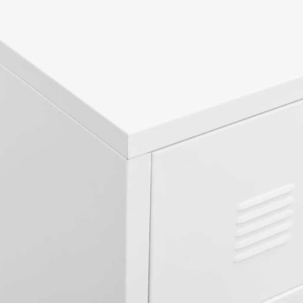 Industrial Drawer Cabinet White Metal 4-Drawer Storage Unit 78W x 40D x 93H cm