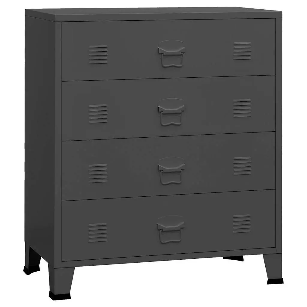 Metal Drawer Cabinet Organiser 4 Drawers Anthracite