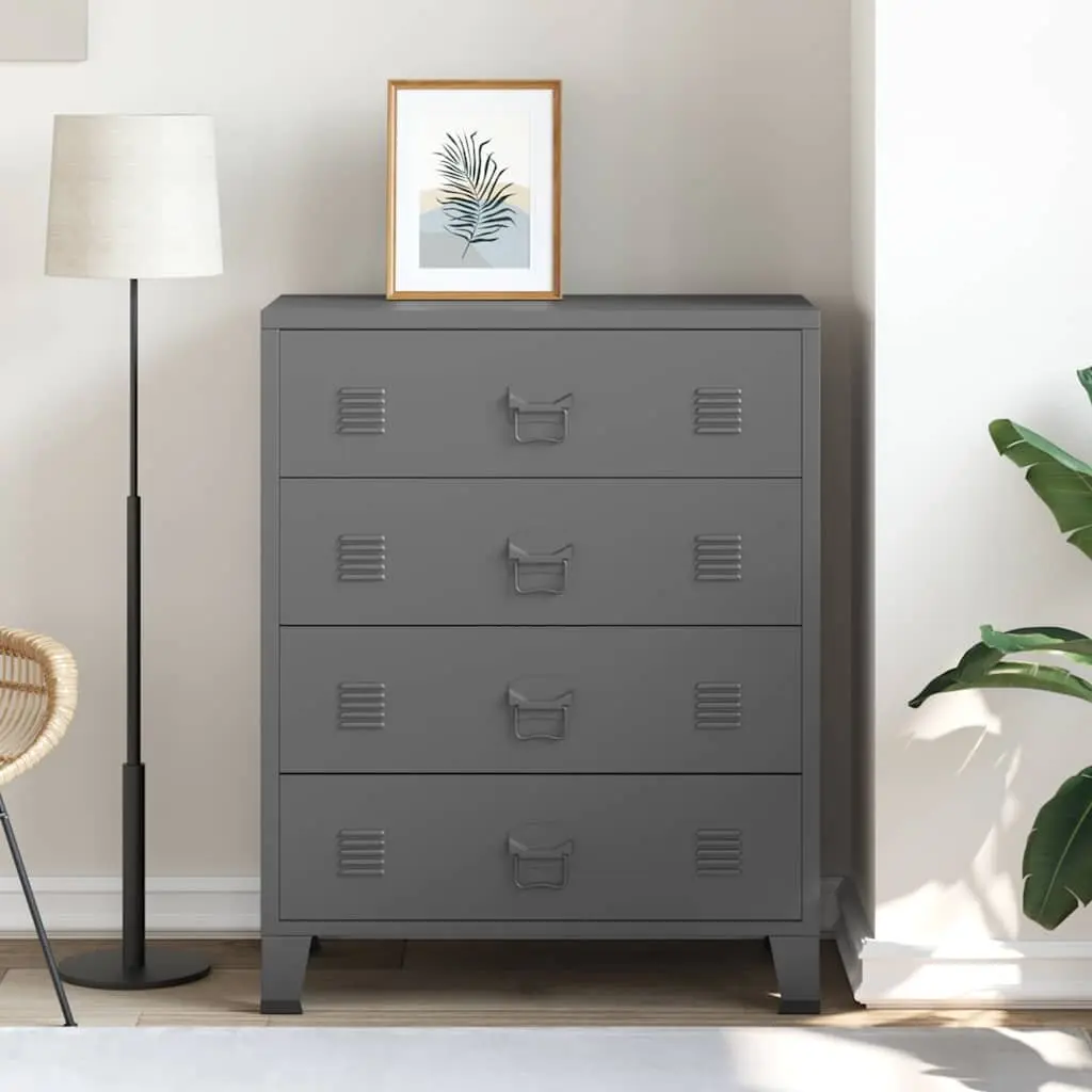 Metal Drawer Cabinet Organiser 4 Drawers Anthracite