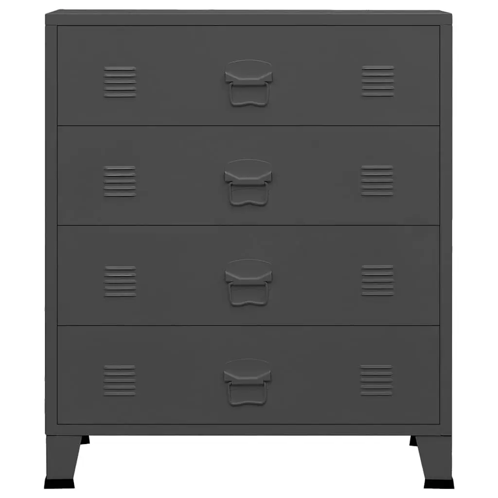 Metal Drawer Cabinet Organiser 4 Drawers Anthracite