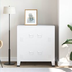 Your New White Steel Industrial Storage Chest with Tags