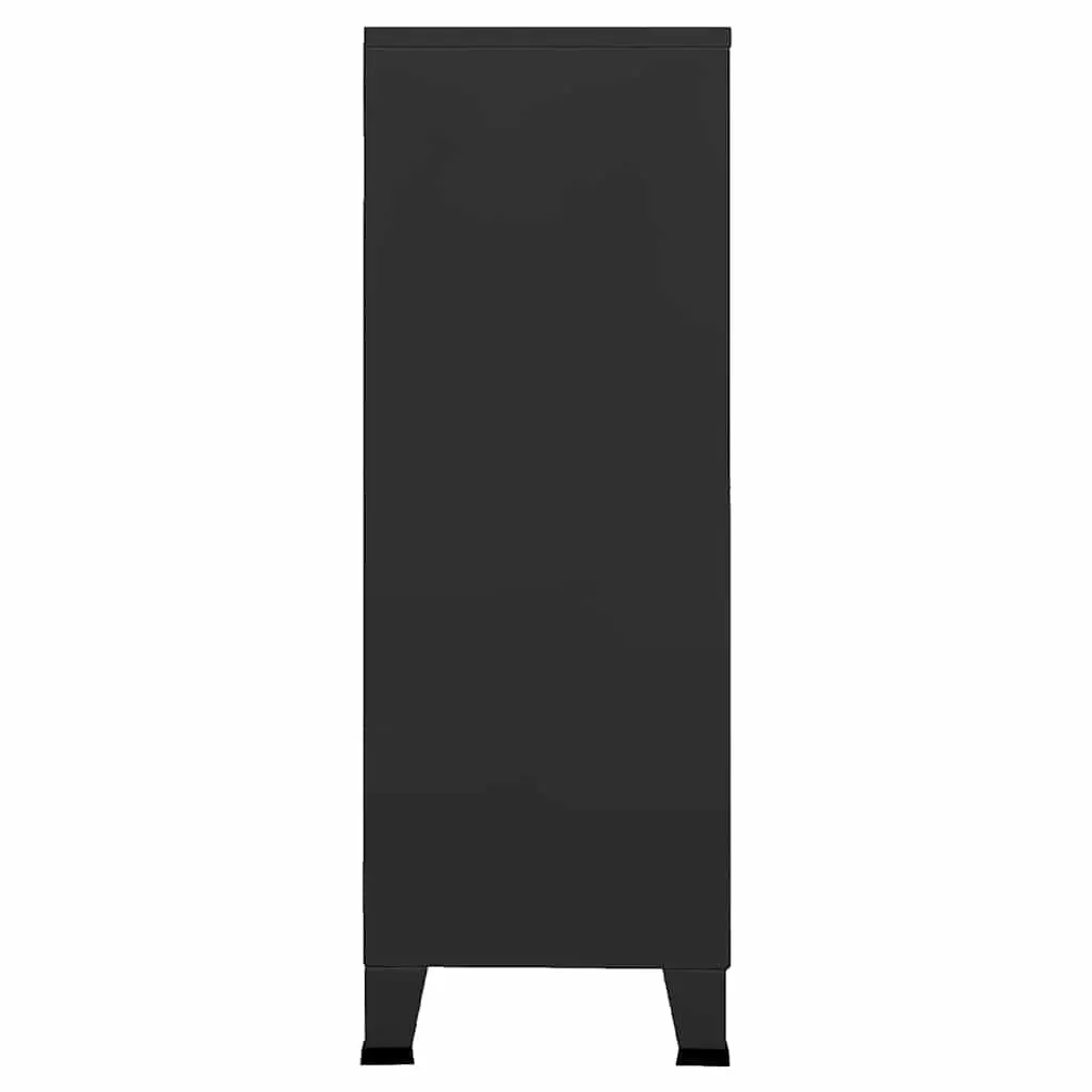 Industrial Storage Chest Metal Cabinet 6-Door Black Organiser 75 x 40 x 115 cm