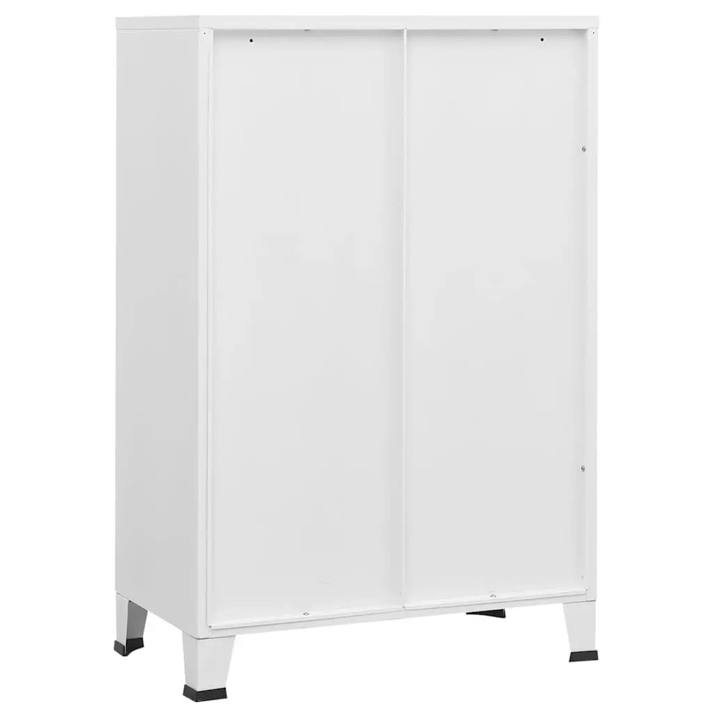 Industrial Storage Chest Metal Cabinet 6 Door White 75 x 40 x 115 cm