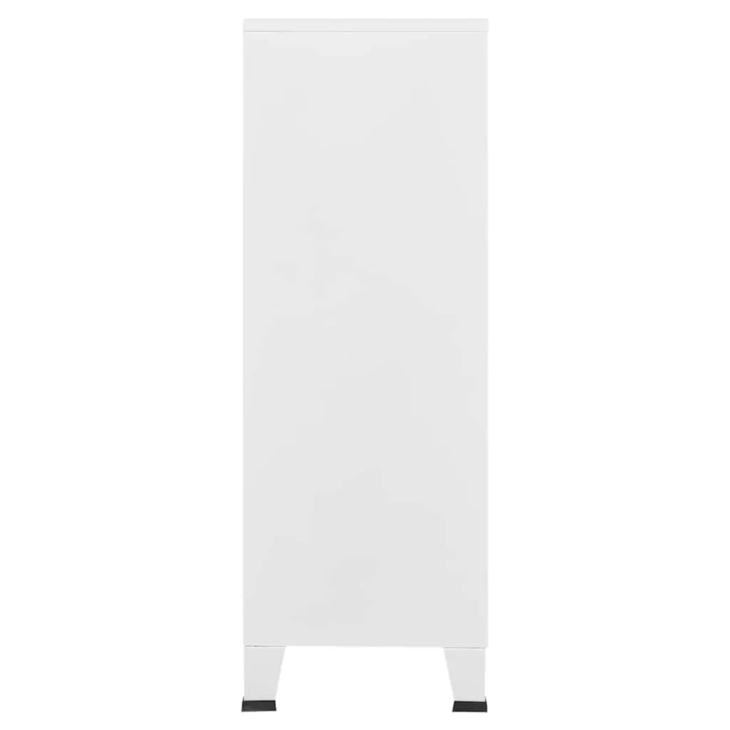 Industrial Storage Chest Metal Cabinet 6 Door White 75 x 40 x 115 cm