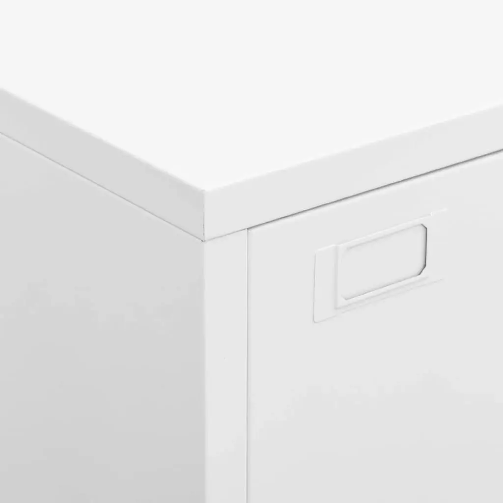Industrial Storage Chest Metal Cabinet 6 Door White 75 x 40 x 115 cm