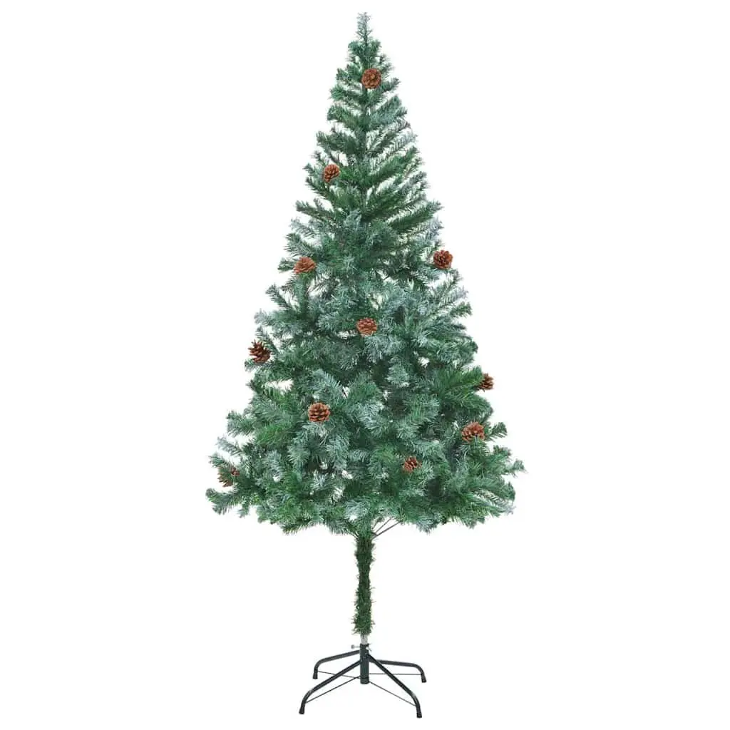 Artificial Christmas Tree Textured Cone 180cm Green with LED Lights