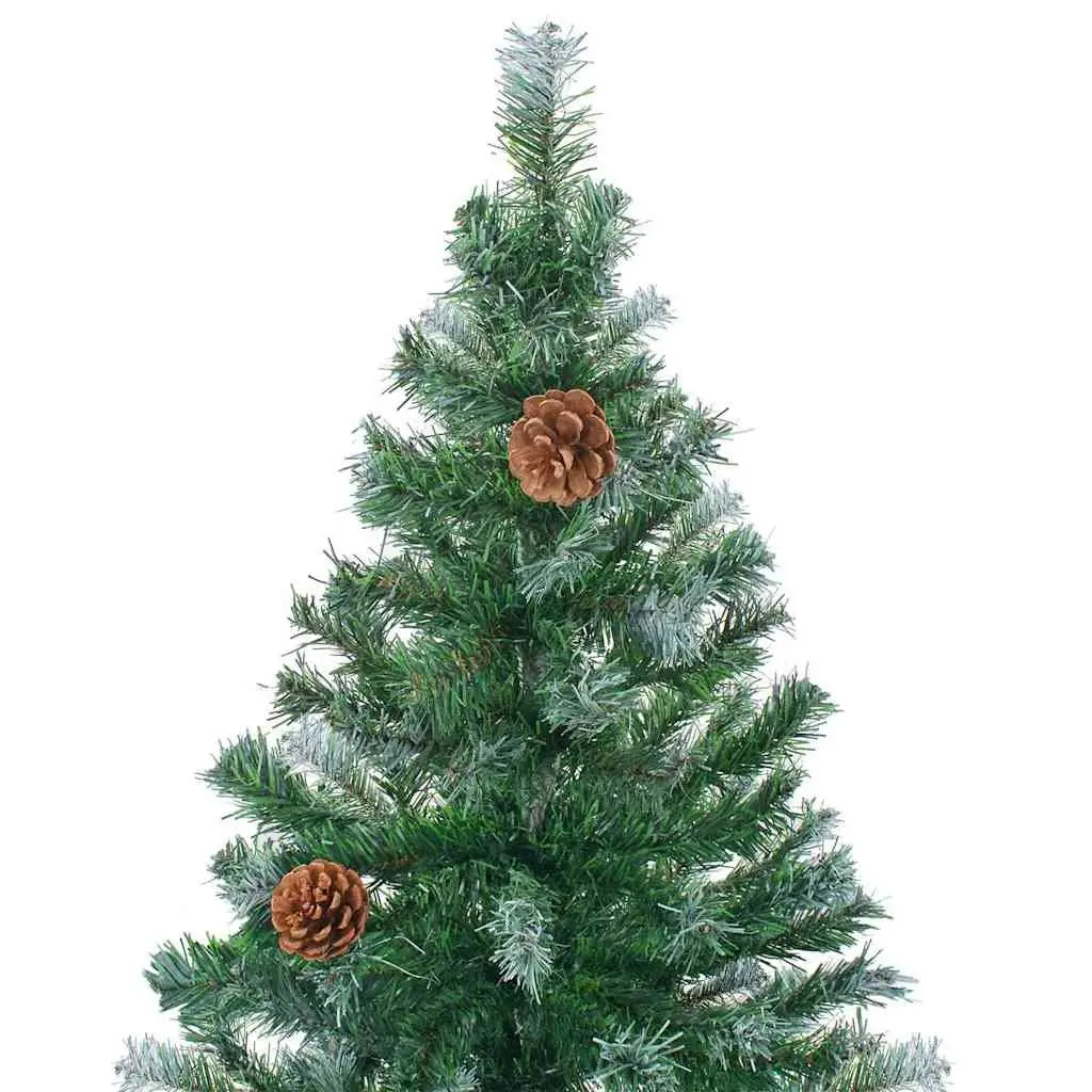 Artificial Christmas Tree Textured Cone 180cm Green with LED Lights