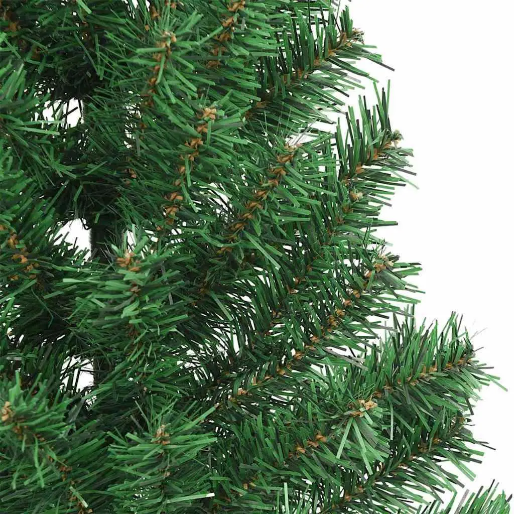 Artificial Pre-lit Christmas Tree Cone Shape 210cm Green LED Lights Indoor Outdoor