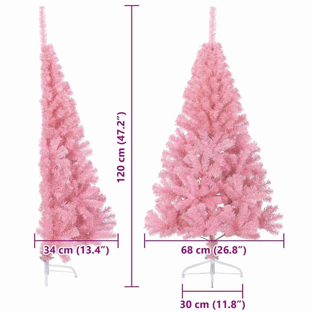 Artificial Pre-lit Christmas Tree 120cm Pink LED Cone Shaped Holiday Home
