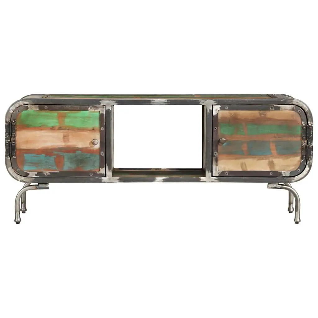 TV Cabinet Multicolour Solid Wood Reclaimed 110x30x42cm Storage Unit Doors Shelf