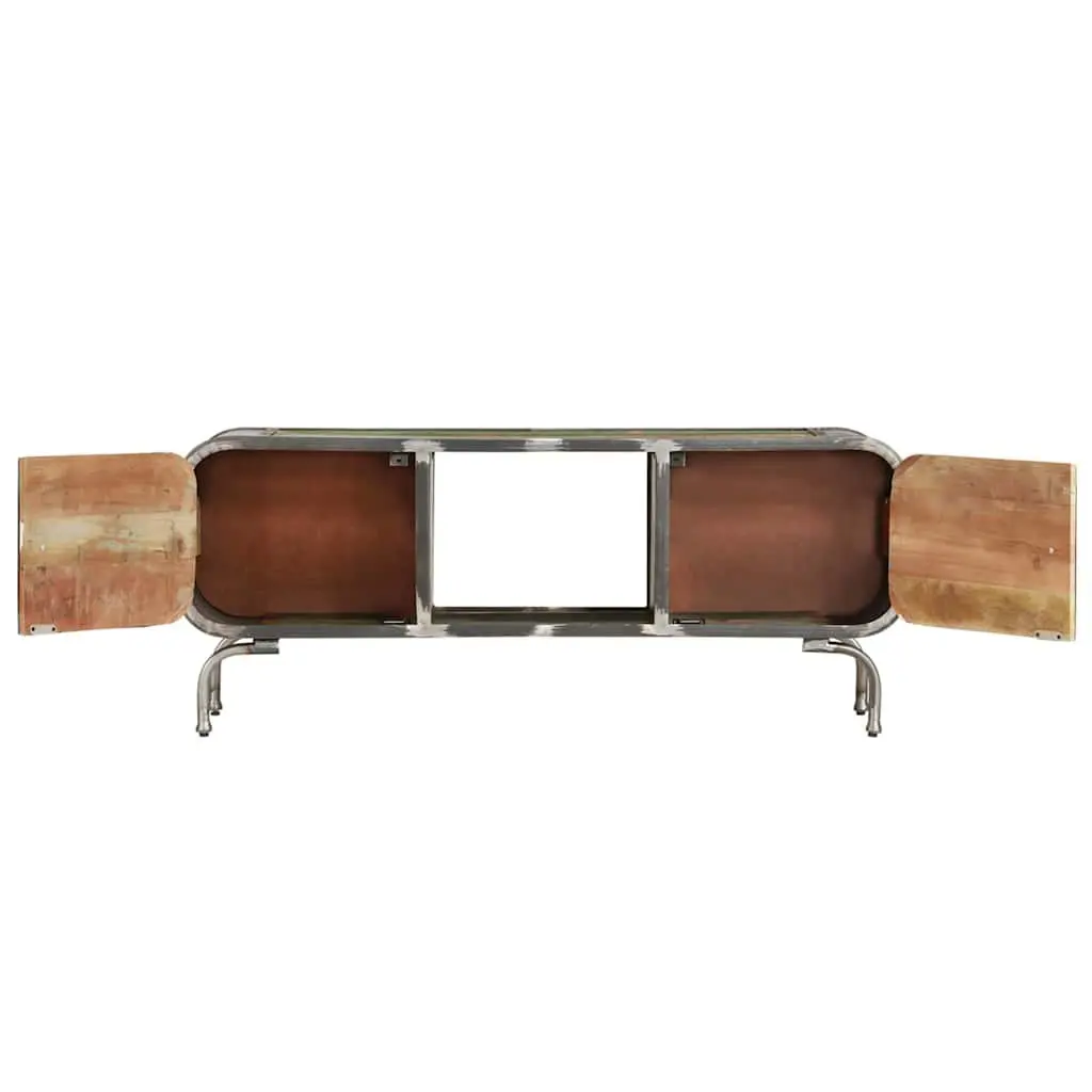 TV Cabinet Multicolour Solid Wood Reclaimed 110x30x42cm Storage Unit Doors Shelf