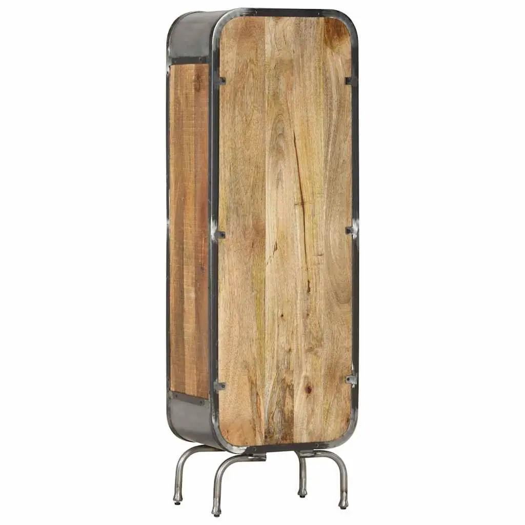 Solid Wood Highboard Storage Cabinet 2 Drawers 4 Shelves Display Unit