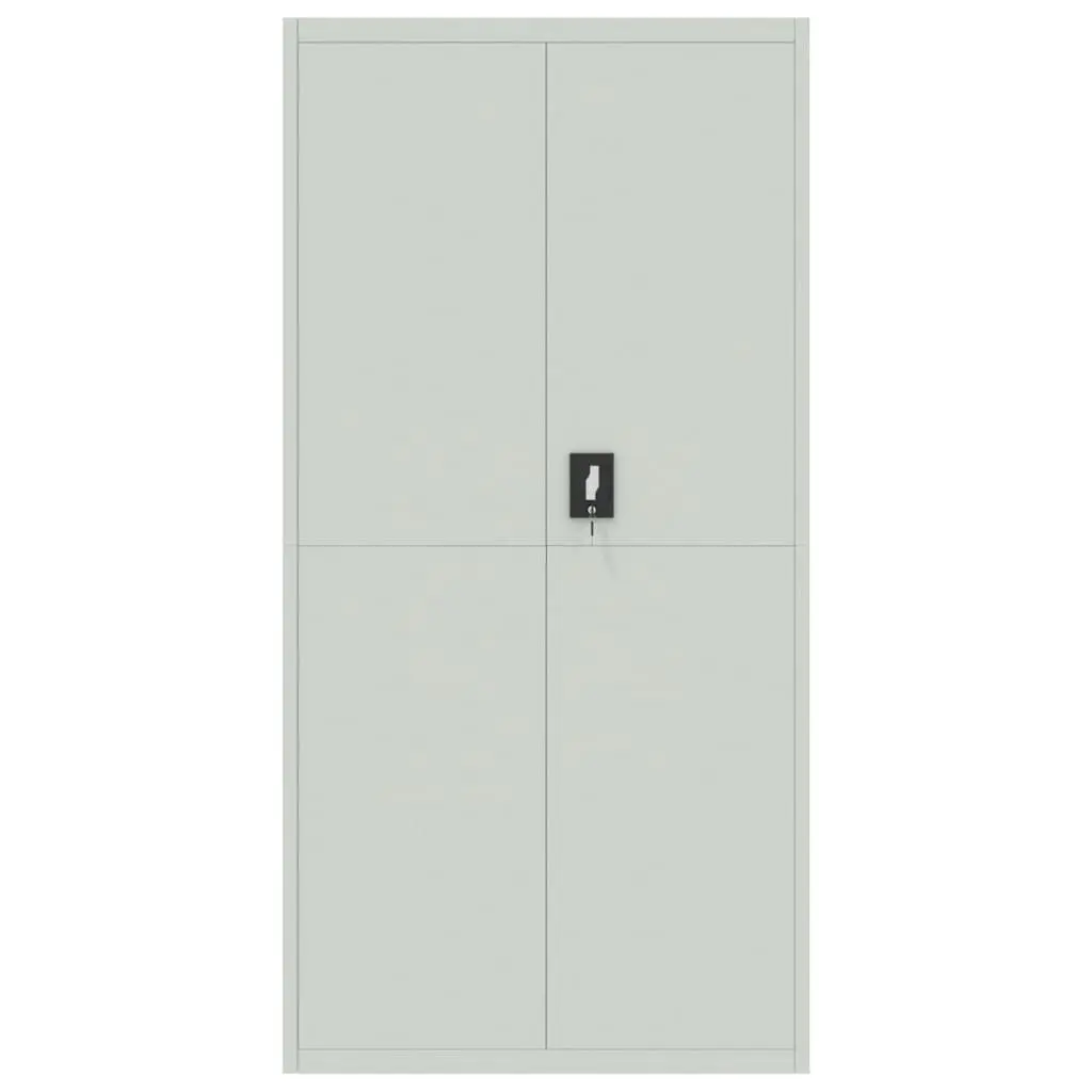 File Cabinet Grey Steel Adjustable Shelves Lockable Storage Cupboard Office