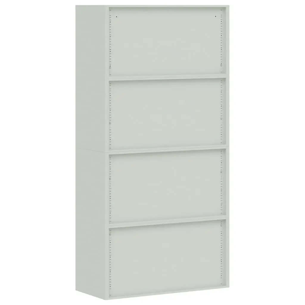 File Cabinet Grey Steel Adjustable Shelves Lockable Storage Cupboard Office