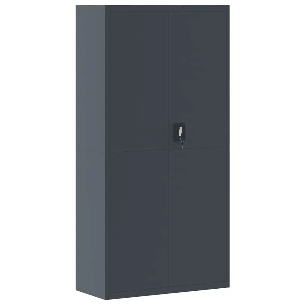 File Cabinet Lockable Anthracite 90x40x180cm Steel Adjustable Shelves