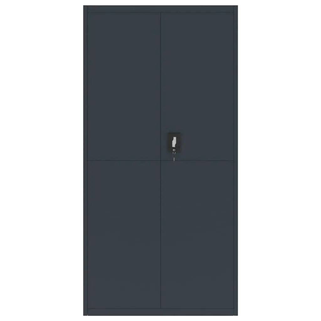 File Cabinet Lockable Anthracite 90x40x180cm Steel Adjustable Shelves